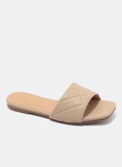 Buy Fashionable Flat Sandals Beige in Saudi Arabia