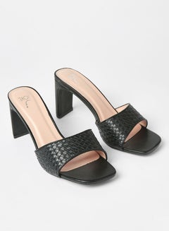 Buy Fashionable Casual Heeled Sandals Black in Saudi Arabia