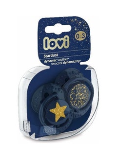 اشتري 2 Piece Dynamic Silicone Pacifier Stardust - 0-3 M في السعودية