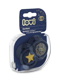 Buy 2 Piece Dynamic Silicone Pacifier Stardust - 6-18 M, Blue in Egypt