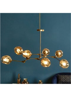 Buy Metal Hanging Lamp 7 Bulbs Gold 55X128cm in Saudi Arabia