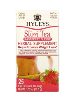 اشتري Slim Tea Raspberry Flavor 25 Foil Envelope Tea Bags, 0.05 Oz (1.5 G) Each في الامارات
