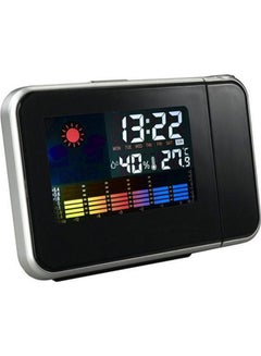 Buy Electronic Clock With Projector Alarm And Weather Display Black 15X12X6cm in Egypt