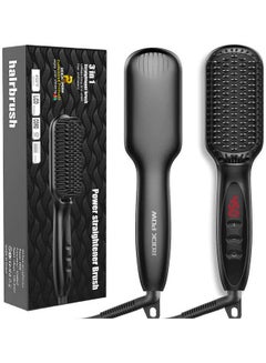 Buy Hot Air Hair Straightener Brush Black in Saudi Arabia