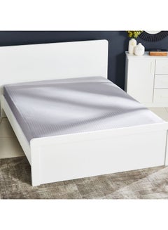 Buy Hamilton Striped Super King Fitted Sheet Cotton Grey in UAE