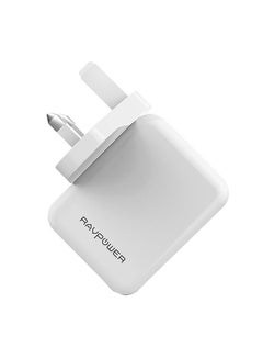 Buy RP-PC001 24W Dual Port Wall Charger(UK)  Offline white in Saudi Arabia