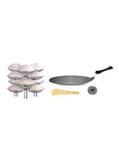 Buy 2-Piece Idli Stand For Pressure Cooker And Non-Stick Dosa Tava Silver 5Liters in UAE