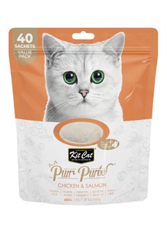 Buy Puree Chicken And Salmon Pet Treat Multicolour 600grams in UAE