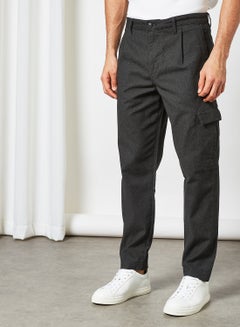 Buy Slim Fit Cargo Trousers Black in UAE