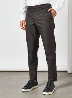 Buy Slim Fit Cropped Chino Trousers Black in Saudi Arabia