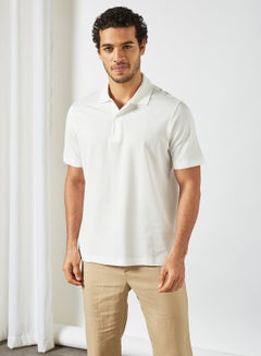 Buy Short Sleeve Polo T-Shirt Off-White in Saudi Arabia