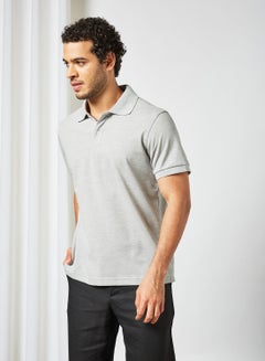 Buy Basic Polo T-Shirt Grey in Saudi Arabia