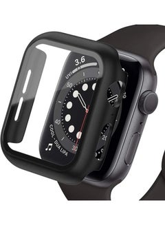 Buy Protective Case Cover With Tempered Glass Screen Protector For 40mm Apple Watch Series 4/5/6/SE Black in UAE