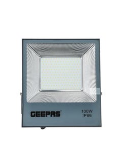 Buy Geepas GESL55088 LED Flood Light | 100 W | 8000 lm Lumens | Portable Design with Water Proof Body | 8000 Lumens & 6500K | Ideal Home, Office, Warehouse Etc Grey/Silver in UAE