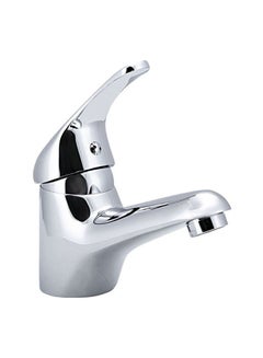 Buy Cara Single Lever Sink Mixer, Brass Construction| Ceramic Cartridge Single Hole | 0.2MPa to 0.8MPa Water Pressure | Ideal for Wash Basin Bathroom & Lavatory Silver in UAE