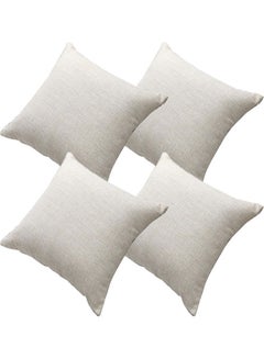 Buy 4-Piece Decorative Cushion White in Saudi Arabia