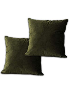 Buy 2-Piece Velvet Decorative Cushion Green in Saudi Arabia