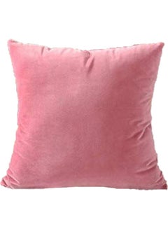 Buy 1-Piece Velvet Decorative Filled Cushion Pink in Saudi Arabia