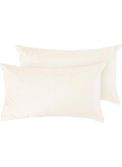 Buy 2-Piece Velvet Decorative Pillow White in Saudi Arabia