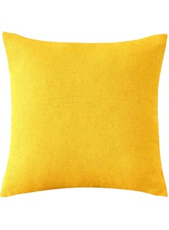 Buy Decorative Filled Cushion Yellow in Saudi Arabia