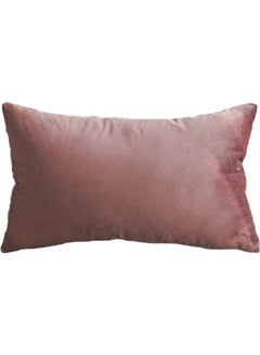 Buy Simple Velvet Decorative Pillow Brown in Saudi Arabia