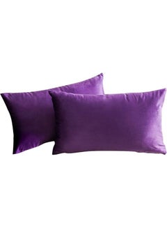 Buy 4-Piece Velvet Decorative Pillow Purple in Saudi Arabia