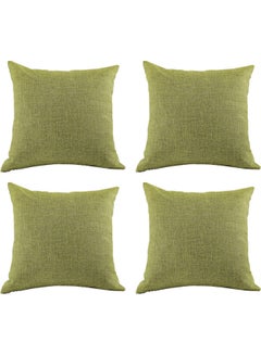 Buy 4-Piece Velvet Decorative Filled Cushion Green in Saudi Arabia