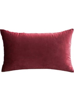 Buy Velvet Decorative Filled Cushion Red in Saudi Arabia