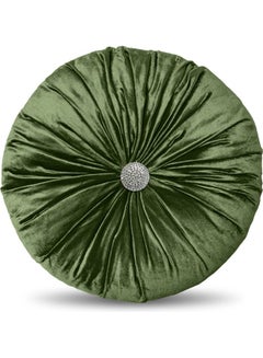 Buy Solid Velvet Decorative Cushion Green in Saudi Arabia