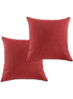 Buy 2-Piece Decorative Filled Cushion Red 65x65cm in Saudi Arabia