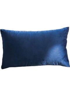 Buy Simple Velvet Decorative Pillow Blue in Saudi Arabia