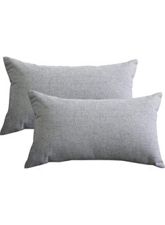 Buy 2-Piece Velvet Decorative Cushion Grey in Saudi Arabia