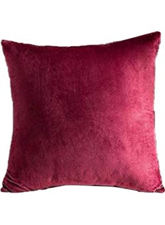 Buy Velvet Decorative Cushion Red 40x40cm in Saudi Arabia