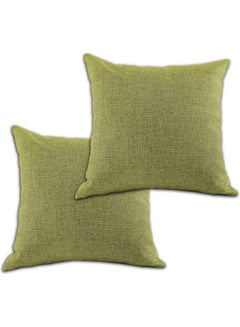 Buy 2-Piece Velvet Decorative Cushion Green in Saudi Arabia