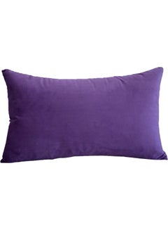 Buy Simple Velvet Decorative Pillow Purple in Saudi Arabia