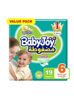 Buy Compressed Diamond Pad, Size 6 Junior XXL, 16 to 25 kg, Value Pack, 19 Diapers in Saudi Arabia