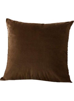 Buy Velvet Decorative Filled Cushion Brown in Saudi Arabia