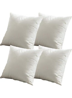 Buy 4-Piece Simple Velvet Decorative Cushion White in Saudi Arabia