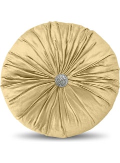 Buy 1-Piece Velvet Decorative Cushion Beige in Saudi Arabia