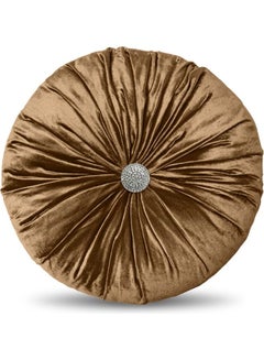 Buy 1-Piece Velvet Decorative Filled Cushion Brown in Saudi Arabia