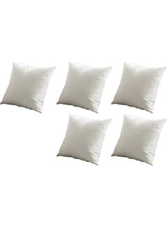 Buy 5-Piece Velvet Decorative Filled Cushion White in Saudi Arabia