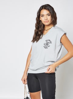 Buy Oversized Varsity Sweatshirt Grey in UAE