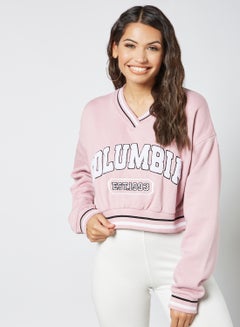 Buy Columbia Cropped Varsity Sweatshirt Light Purple in Saudi Arabia