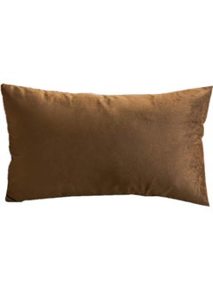 Buy Simple Velvet Decorative Pillow Brown in Saudi Arabia