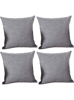 Buy 4-Piece Decorative Cushion Grey in Saudi Arabia