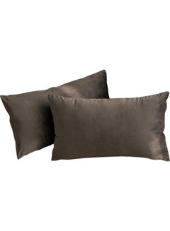 Buy 4-Piece Velvet Decorative Pillow Brown in Saudi Arabia