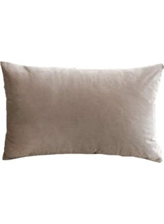 Buy Velvet Decorative Filled Cushion Beige in Saudi Arabia