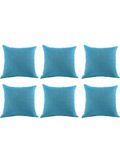 Buy 6-Piece Decorative Filled Cushion Blue in Saudi Arabia