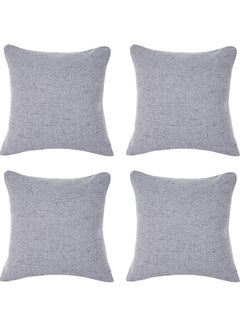 Buy 4-Piece Simple Decorative Cushion Grey in Saudi Arabia