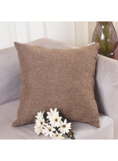 Buy Decorative Filled Cushion Brown 30x30cm in Saudi Arabia